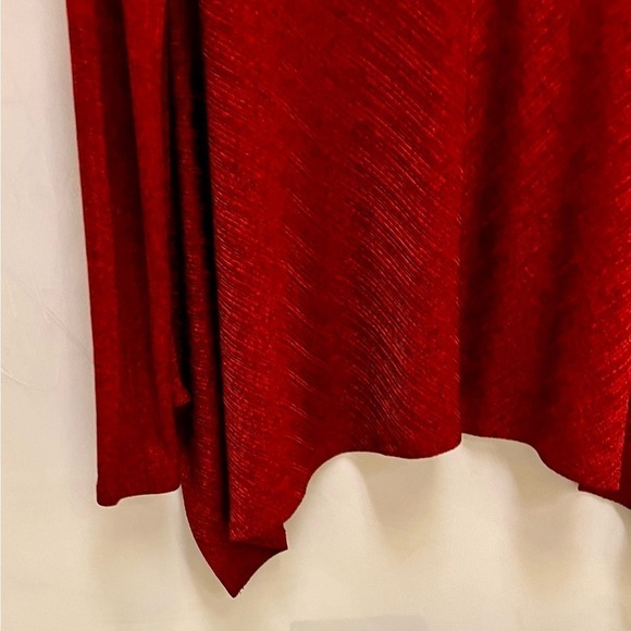 Burgundy Flowy Handkerchief Keyhole Top Size Small Dressy Trendy Monochrome Teen - Picture 12 of 13